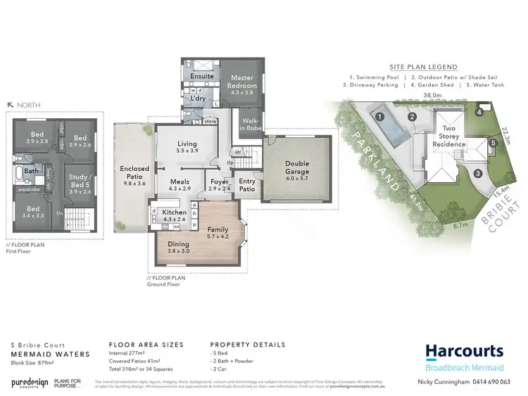 Floorplan of Homely house listing, 5 Bribie Court, Mermaid Waters QLD 4218