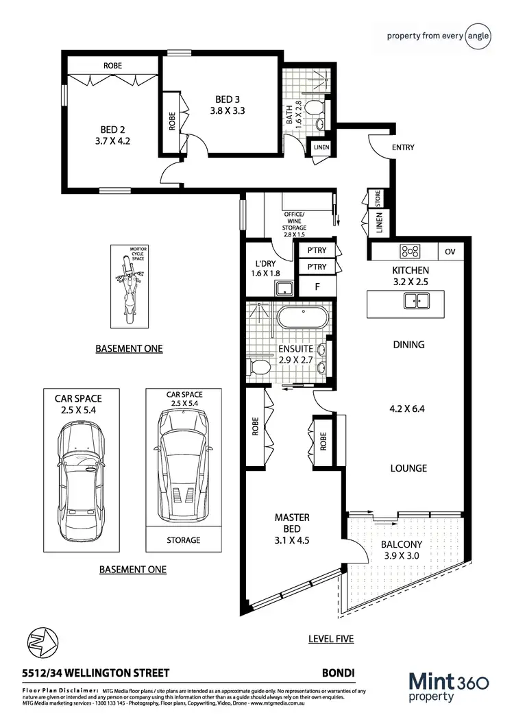 Floorplan of Homely unit listing, 5512/34 Wellington St, Bondi NSW 2026