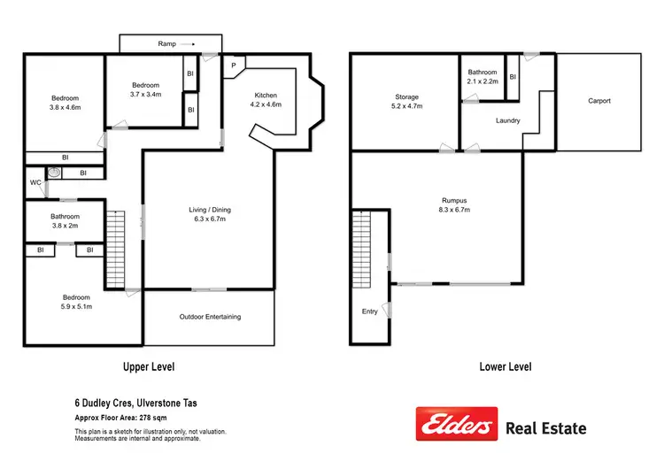 Floorplan of Homely house listing, 6 Dudley Crescent, Ulverstone TAS 7315