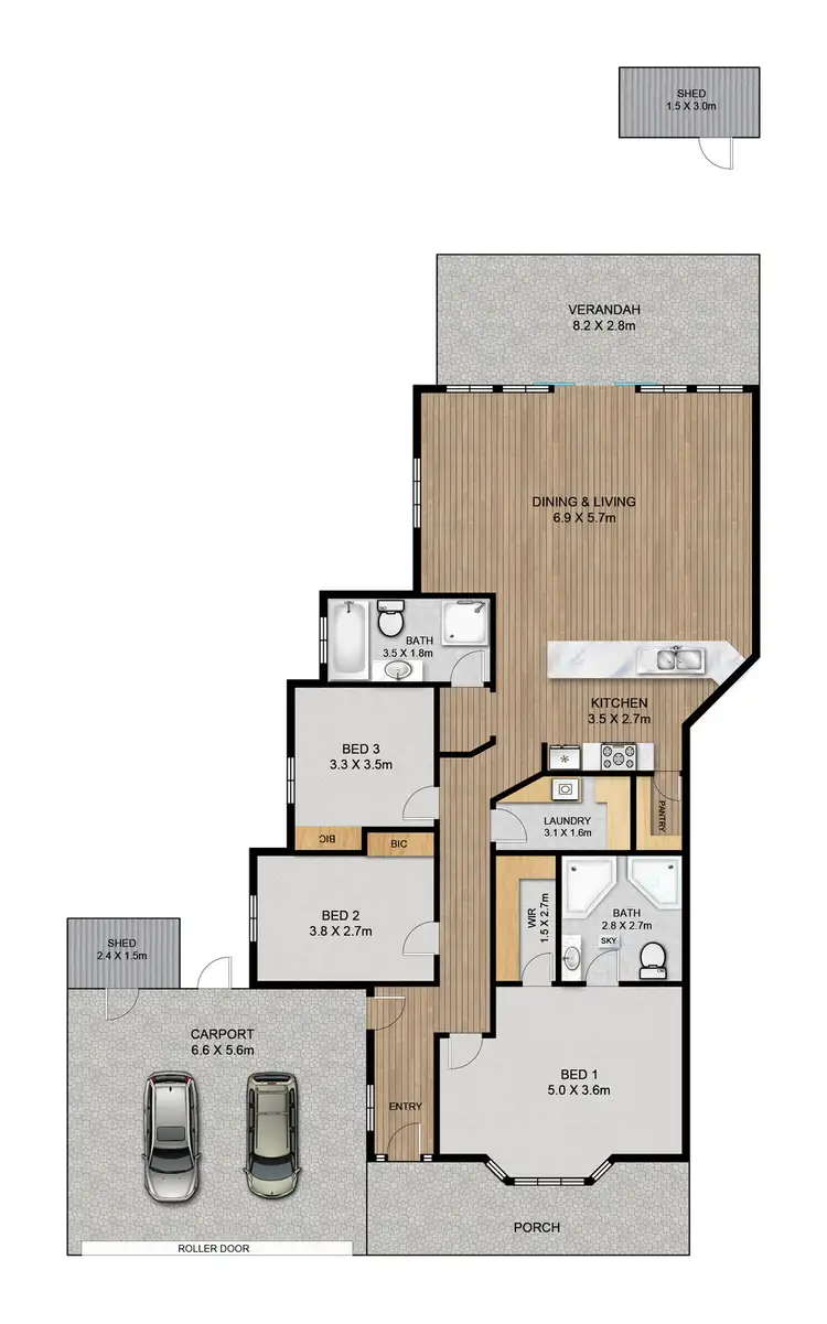 Floorplan of Homely house listing, 83 Halsey Road, Fulham SA 5024
