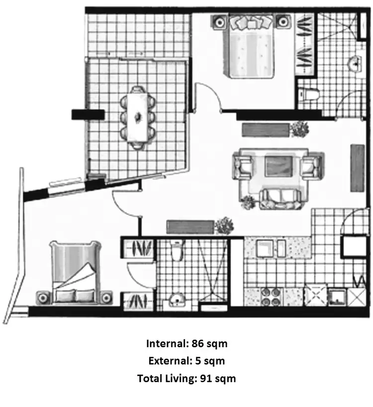Floorplan of Homely apartment listing, 1508/108 Albert Street, Brisbane City QLD 4000