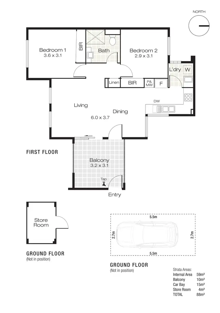 Floorplan of Homely apartment listing, 6/174 Loftus Street, North Perth WA 6006