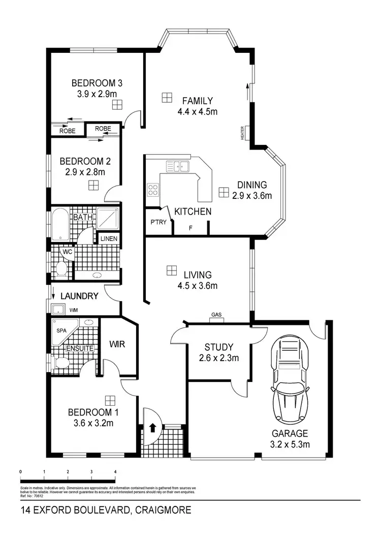 Floorplan of Homely house listing, 14 Exford Boulevard, Craigmore SA 5114