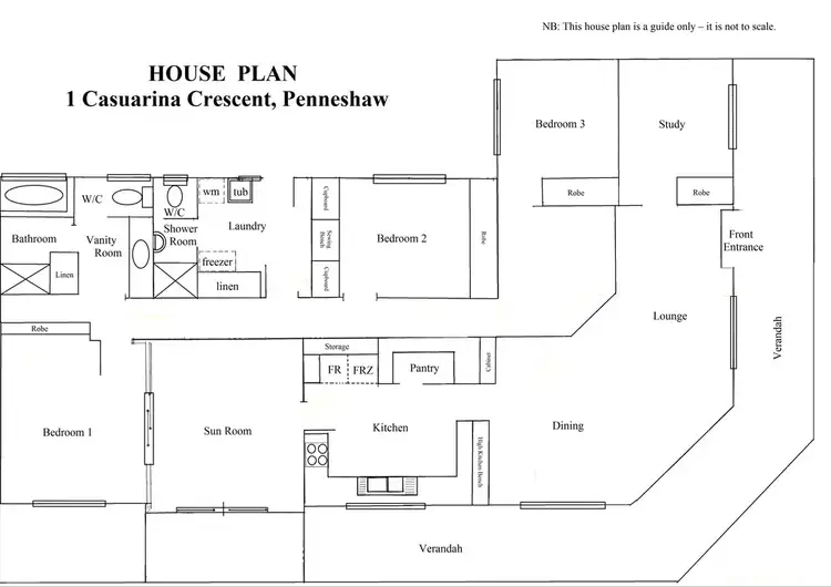 Floorplan of Homely house listing, 1 CASUARINA CRESCENT, Penneshaw SA 5222
