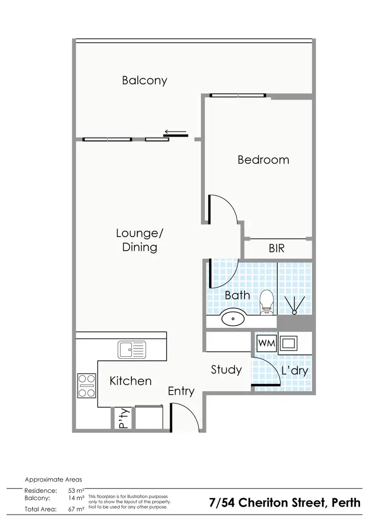Floorplan of Homely unit listing, 7/54 Cheriton Street, Perth WA 6000