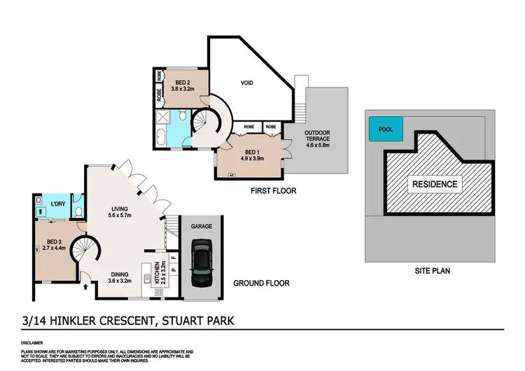 Floorplan of Homely townhouse listing, 3/14 Hinkler Crescent, Fannie Bay NT 820