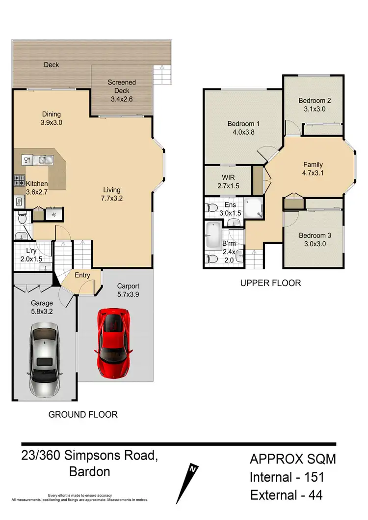Floorplan of Homely townhouse listing, 23/360 Simpsons Road, Bardon QLD 4065