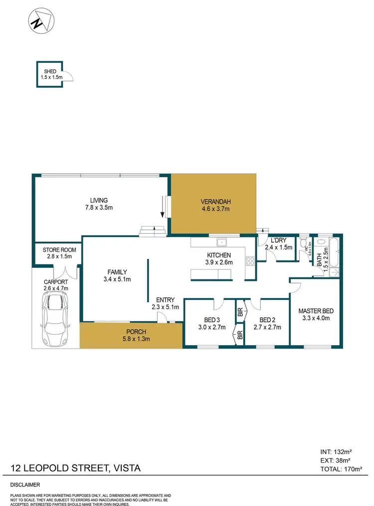 Floorplan of Homely house listing, 12 Leopold Street, Vista SA 5091