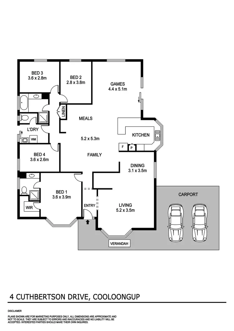 Floorplan of Homely house listing, 4 Cuthbertson Drive, Cooloongup WA 6168