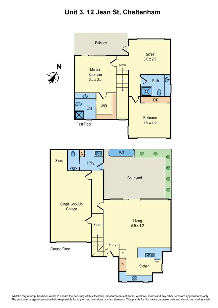 Floorplan of Homely townhouse listing, 3/12 Jean Street, Cheltenham VIC 3192