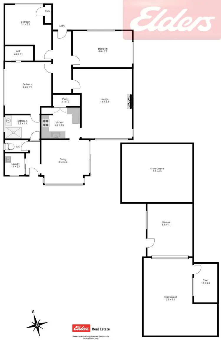 Floorplan of Homely house listing, 1 Huon Street, Wodonga VIC 3690