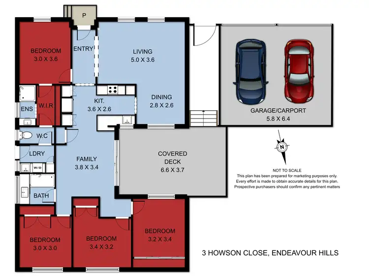 Floorplan of Homely house listing, 3 Howson Close, Endeavour Hills VIC 3802