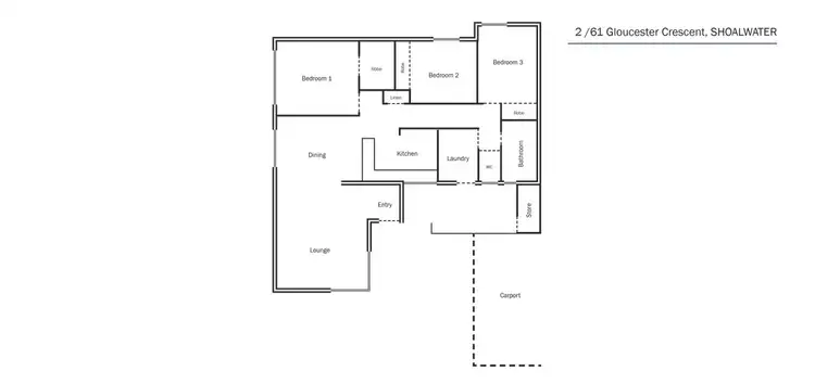 Floorplan of Homely townhouse listing, 2/61 Gloucester Crescent, Shoalwater WA 6169