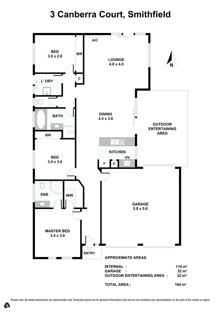 Floorplan of Homely house listing, 3 Canberra Court, Smithfield SA 5114