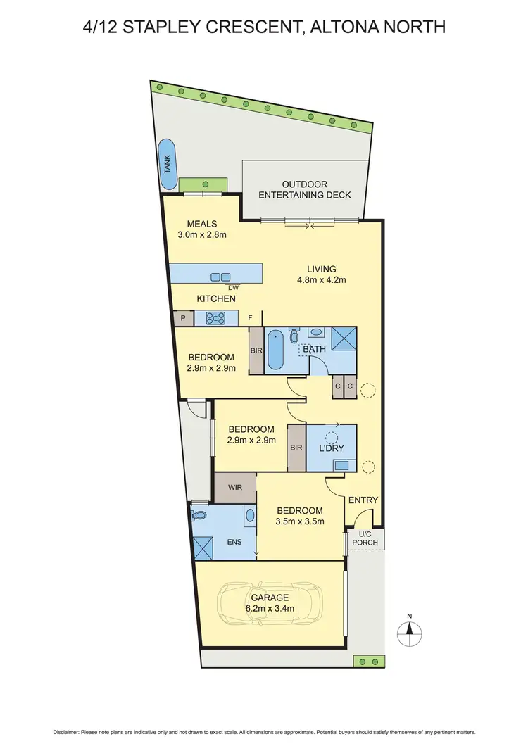 Floorplan of Homely townhouse listing, 4/12 Stapley Crescent, Altona North VIC 3025