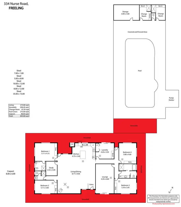 Floorplan of Homely house listing, 334 Nurse Road, Freeling SA 5372