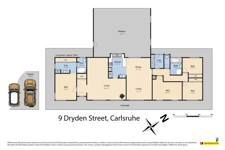Floorplan of Homely house listing, 9 Dryden Street, Carlsruhe VIC 3442