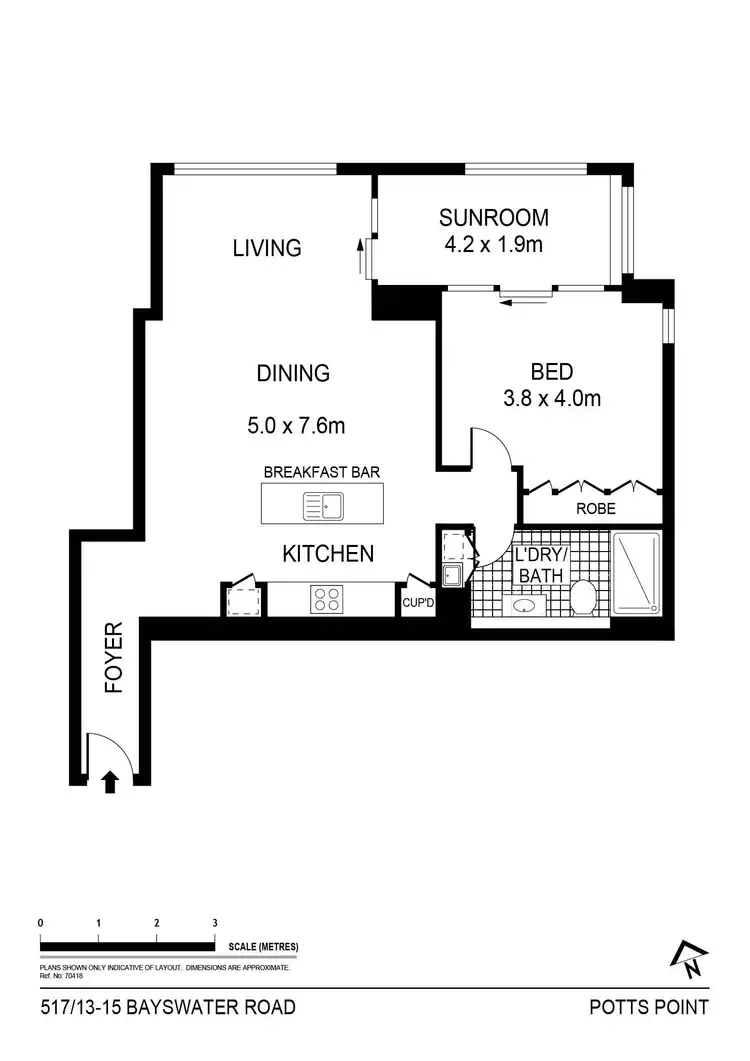 Floorplan of Homely apartment listing, 517/13-15 Bayswater Road, Potts Point NSW 2011