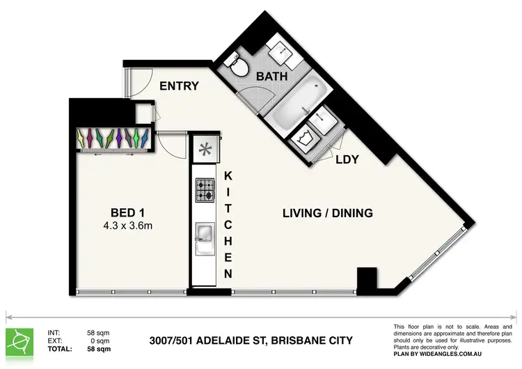 Floorplan of Homely apartment listing, 3007/501a Adelaide Street, Brisbane City QLD 4000