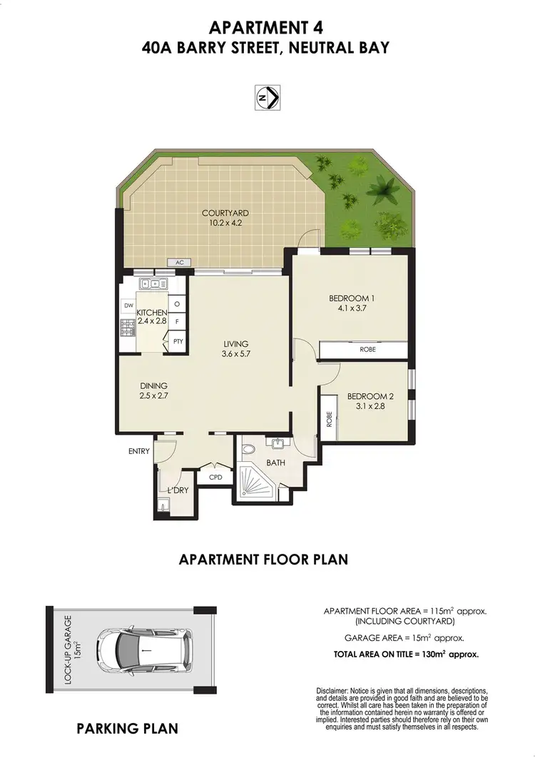 Floorplan of Homely apartment listing, 4/40A Barry Street, Neutral Bay NSW 2089