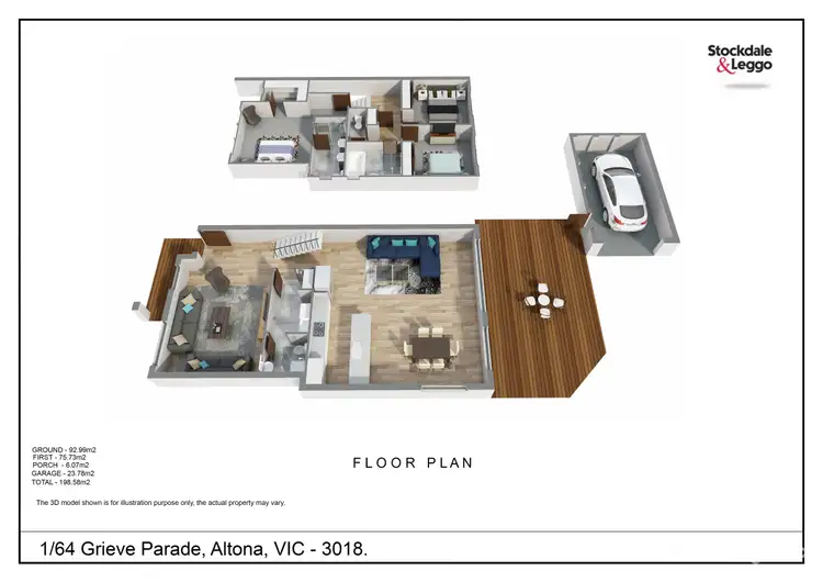 Floorplan of Homely townhouse listing, 1/64 Grieve Parade, Altona VIC 3018