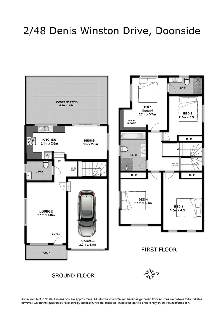 Floorplan of Homely townhouse listing, 2/48 Denis Winston Drive, Doonside NSW 2767
