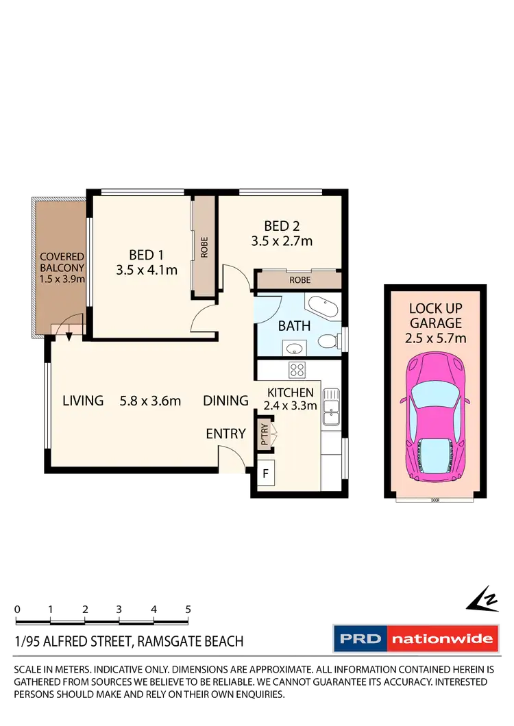 Floorplan of Homely unit listing, 1/95 Alfred Street, Ramsgate Beach NSW 2217