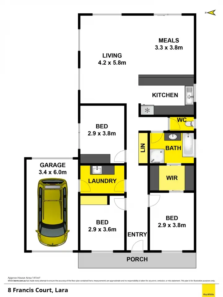 Floorplan of Homely house listing, 8 Francis Court, Lara VIC 3212