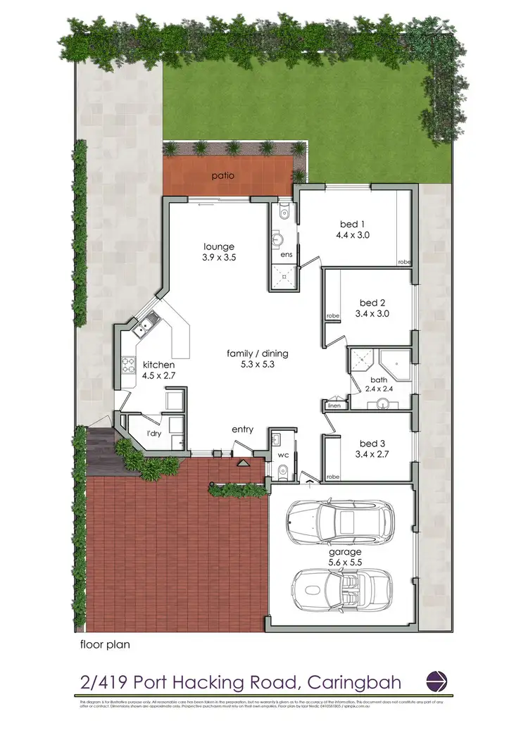 Floorplan of Homely villa listing, 2/419 Port Hacking Road, Caringbah South NSW 2229