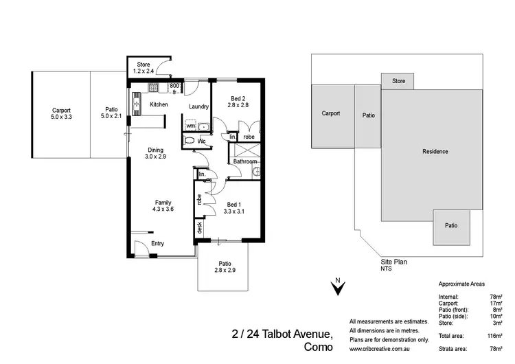 Floorplan of Homely villa listing, 2/24 Talbot Avenue, Como WA 6152