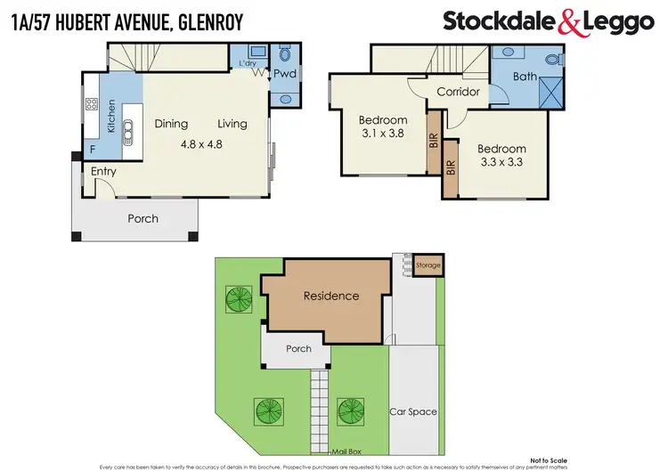 Floorplan of Homely townhouse listing, 1A/57 Hubert Avenue, Glenroy VIC 3046