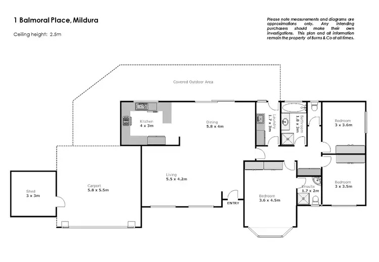 Floorplan of Homely house listing, 1 Balmoral Place, Mildura VIC 3500
