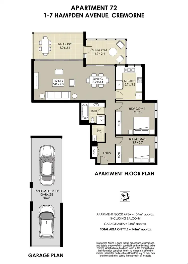 Floorplan of Homely apartment listing, 72/1-7 Hampden Avenue, Cremorne NSW 2090