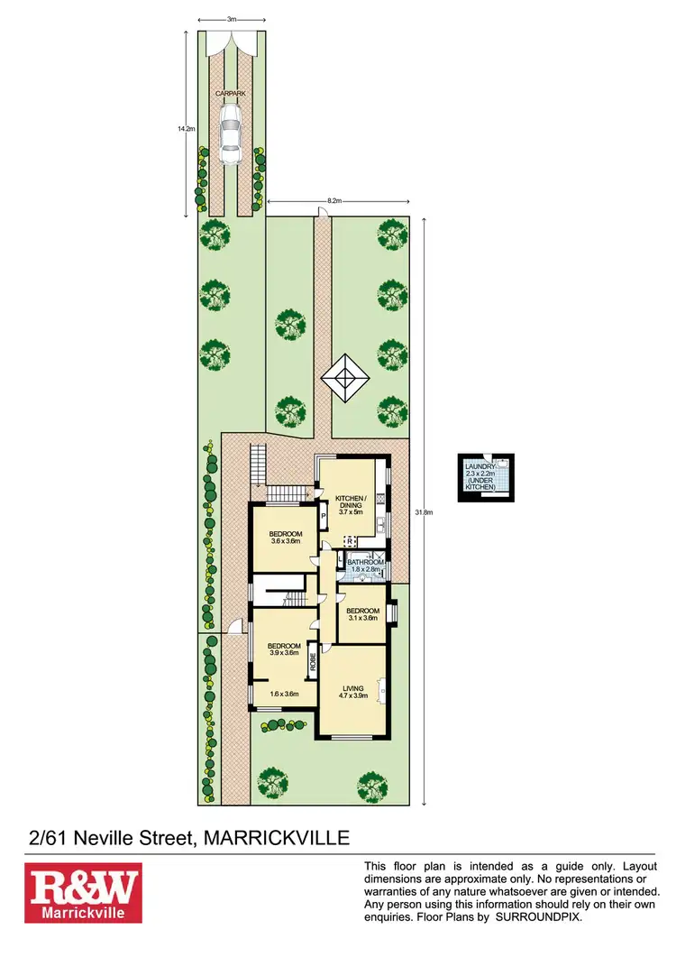 Floorplan of Homely unit listing, 2/61 Neville Street, Marrickville NSW 2204