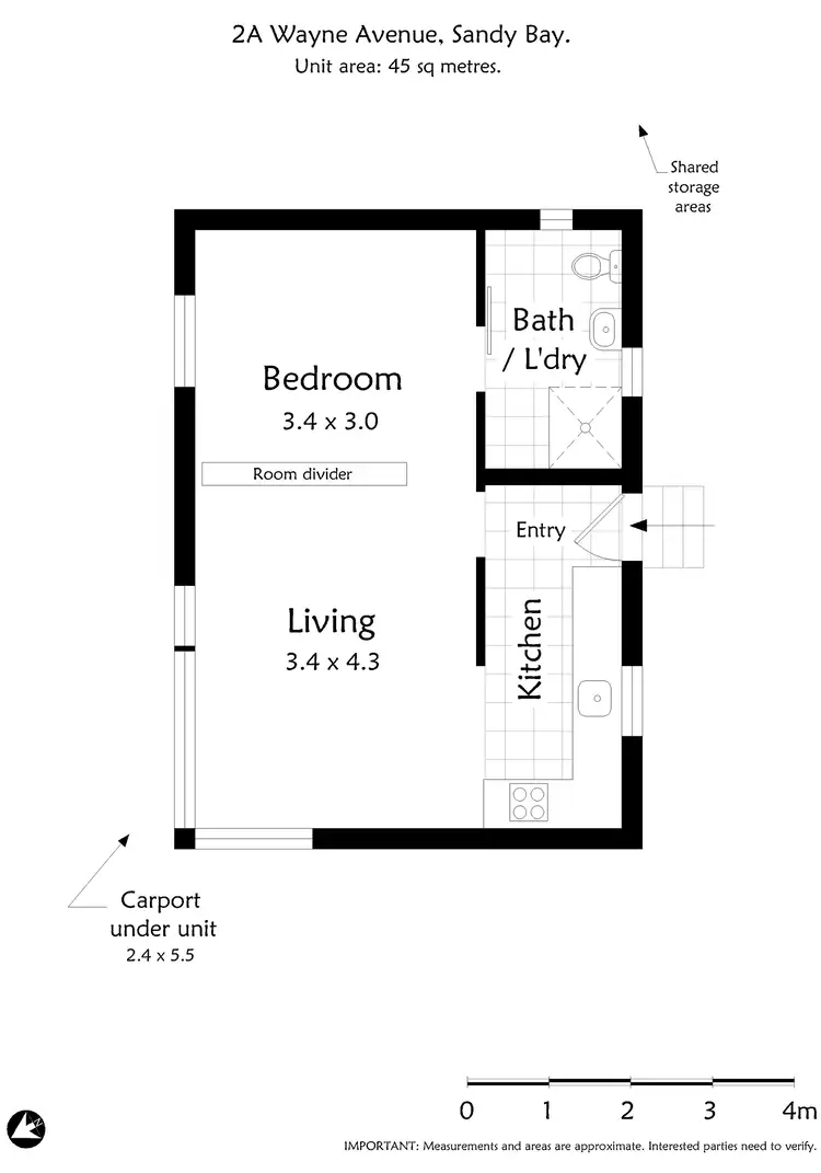 Floorplan of Homely apartment listing, 2A Wayne Avenue, Sandy Bay TAS 7005