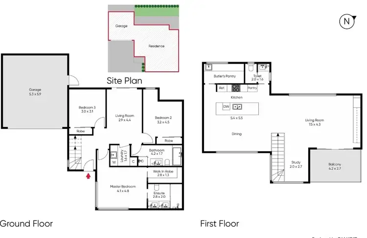 Floorplan of Homely townhouse listing, 2/79 Waters Drive, Seaholme VIC 3018