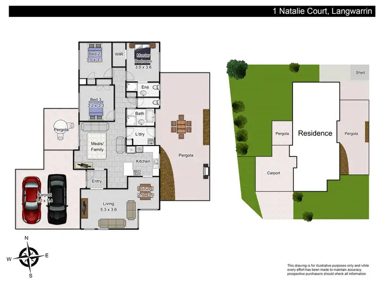 Floorplan of Homely house listing, 1 Natalie Court, Langwarrin VIC 3910
