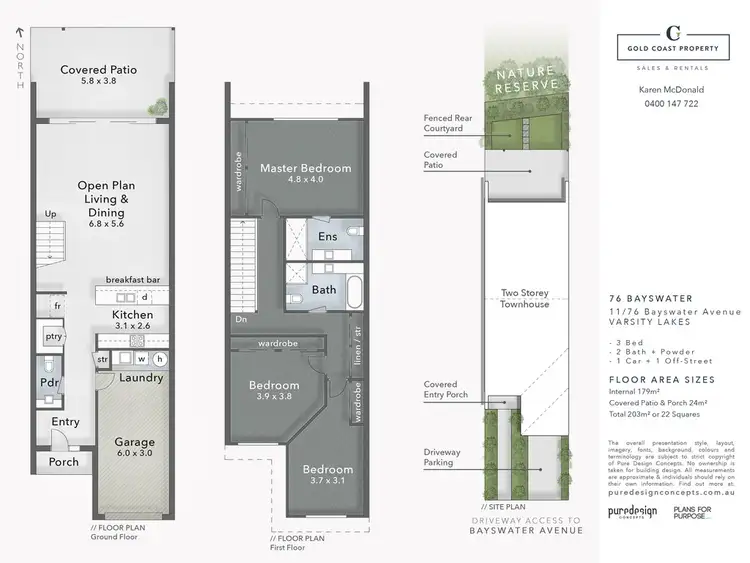 Floorplan of Homely townhouse listing, 11/76 Bayswater Avenue, Varsity Lakes QLD 4227