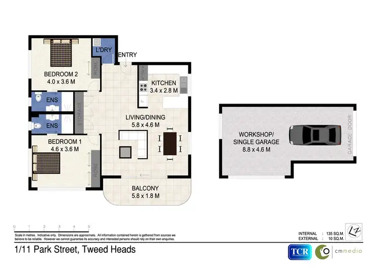 Floorplan of Homely unit listing, 1/11 Park Street, Tweed Heads NSW 2485
