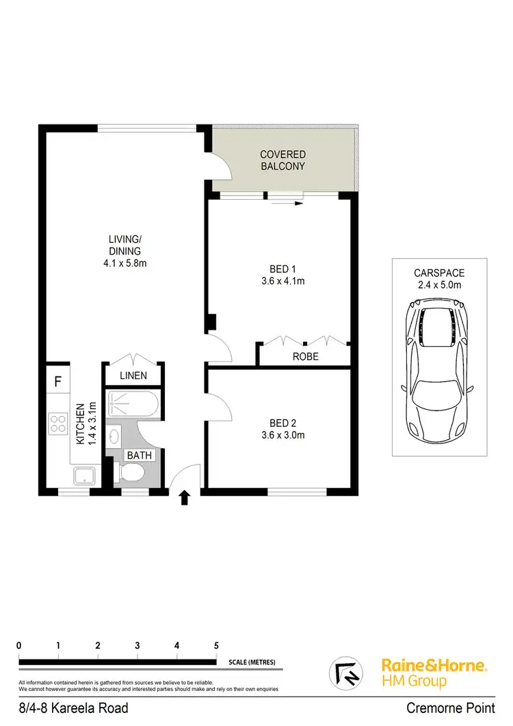 Floorplan of Homely apartment listing, 8/4-8 Kareela Road, Cremorne NSW 2090