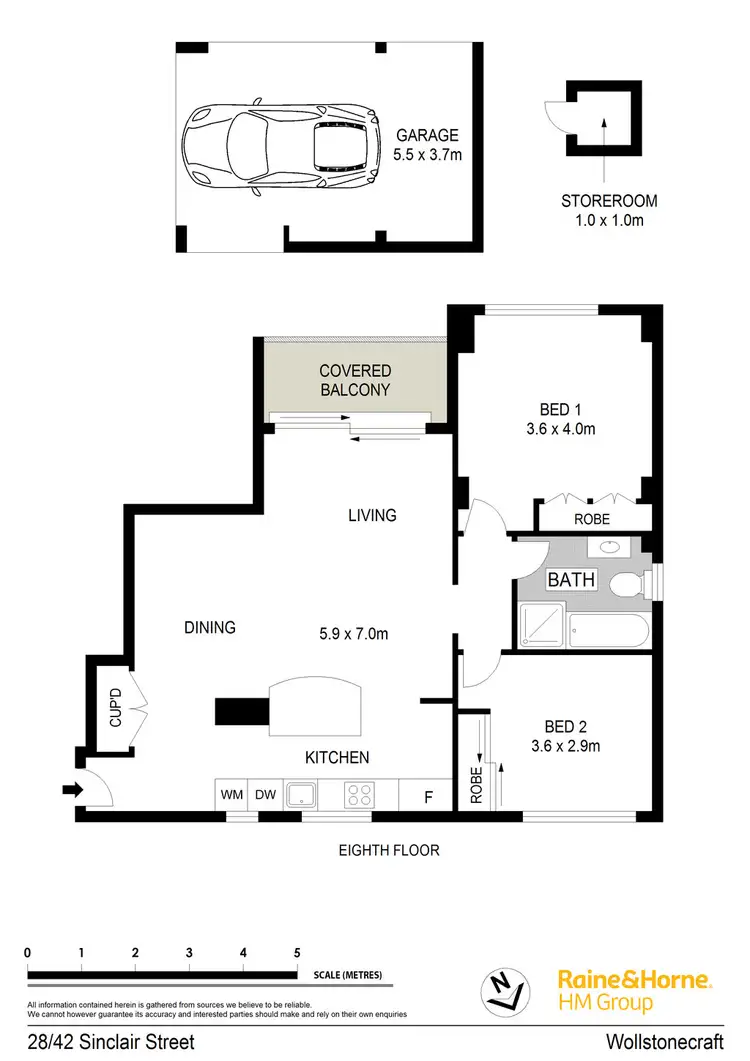 Floorplan of Homely apartment listing, 28/42-44 Sinclair Street, Wollstonecraft NSW 2065