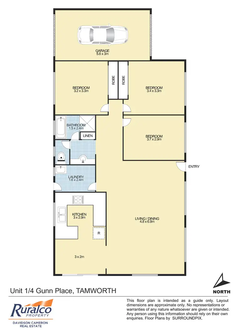 Floorplan of Homely house listing, 1/4 Gunn Place, Tamworth NSW 2340