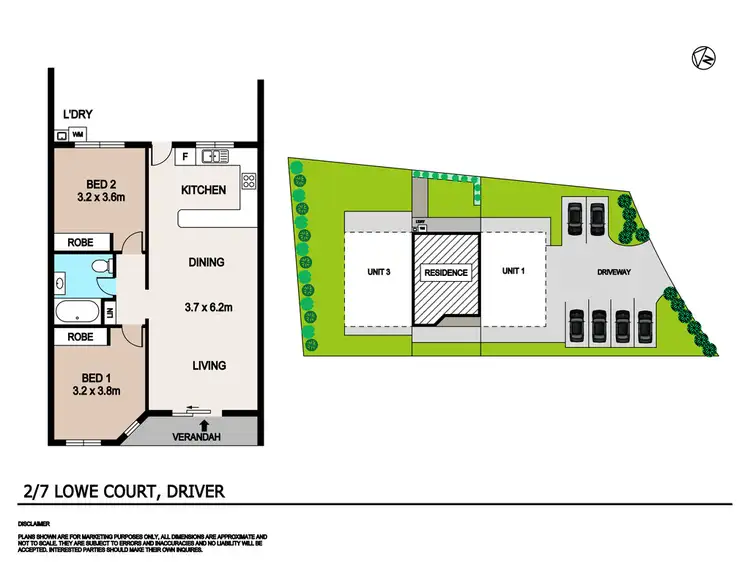 Floorplan of Homely unit listing, 2/7 Lowe Court, Driver NT 830