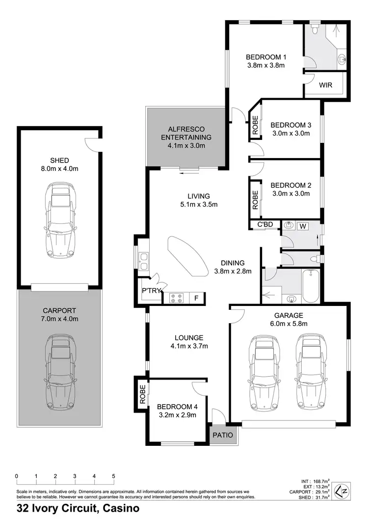 Floorplan of Homely house listing, 32 Ivory Circuit, Casino NSW 2470