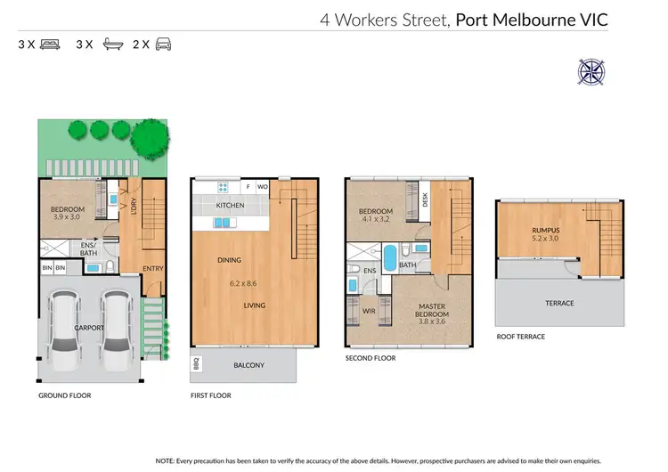 Floorplan of Homely townhouse listing, 4 Workers Street, Port Melbourne VIC 3207