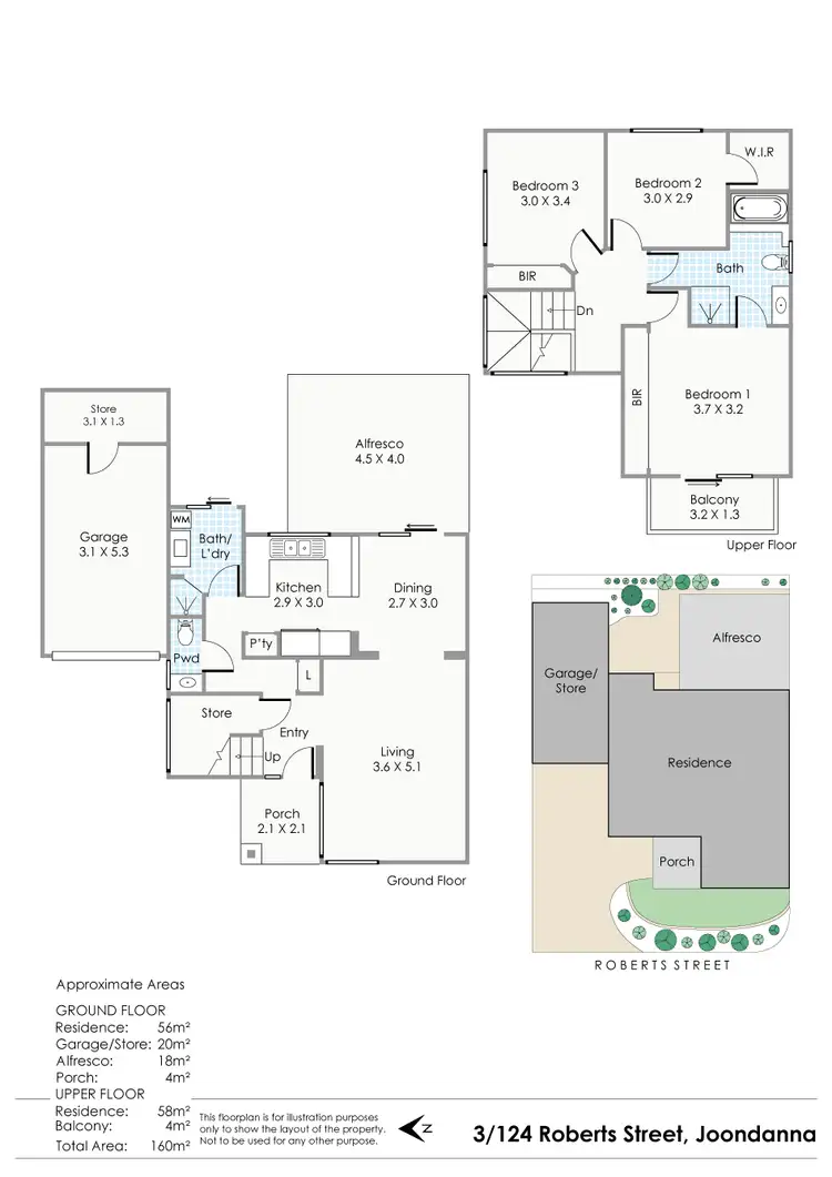 Floorplan of Homely townhouse listing, 3/124 Roberts Street, Joondanna WA 6060