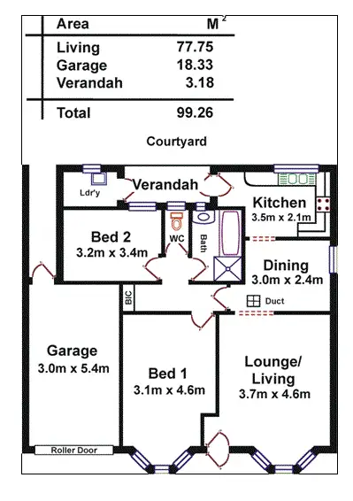 Floorplan of Homely unit listing, 4/25 Sandford Street, Kensington Gardens SA 5068