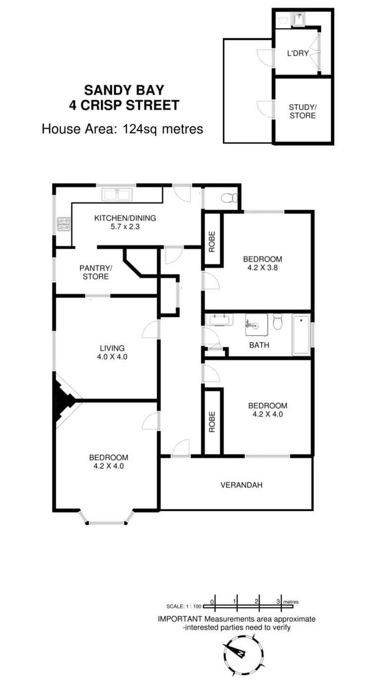 Floorplan of Homely house listing, 4 Crisp Street, Sandy Bay TAS 7005