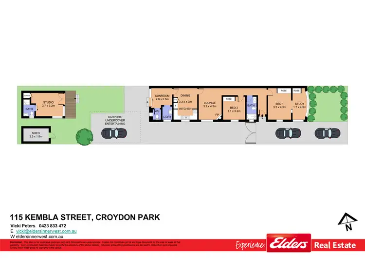 Floorplan of Homely semi-detached listing, 115 Kembla Street, Croydon Park NSW 2133