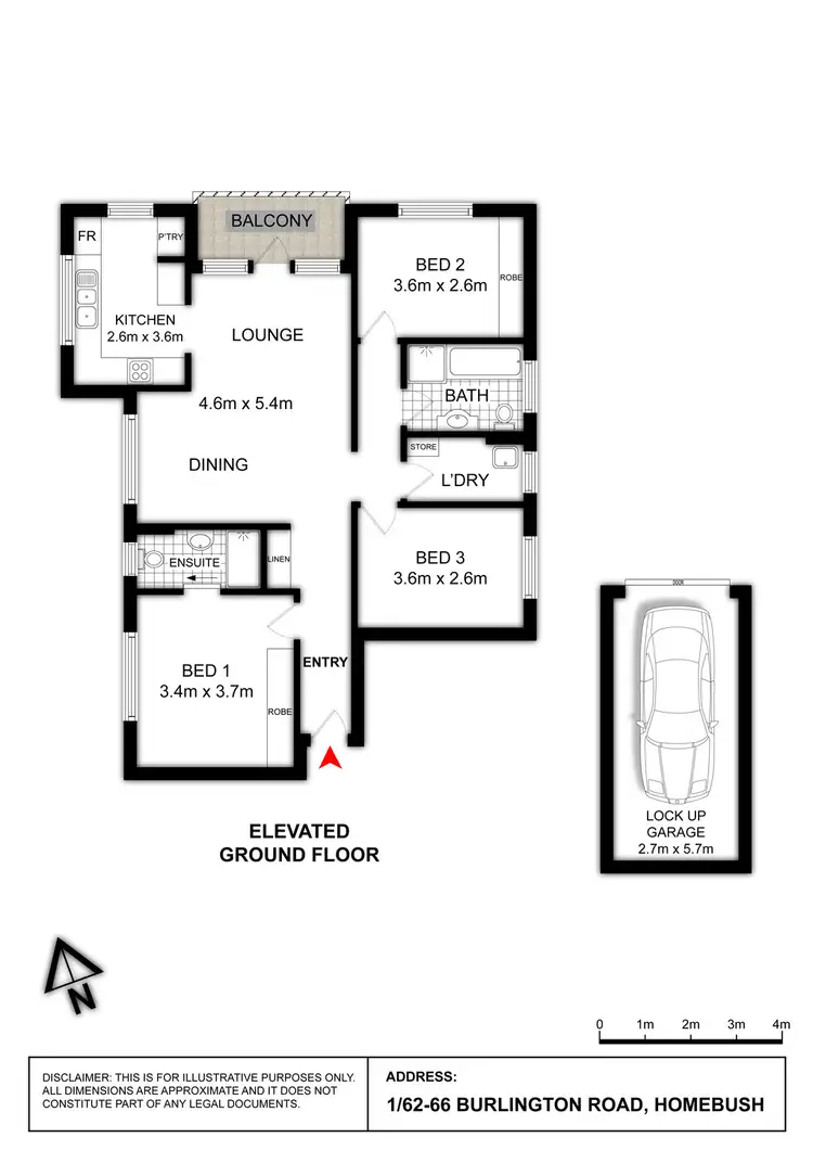 Floorplan of Homely apartment listing, 1/62-66 Burlington Road, Homebush NSW 2140